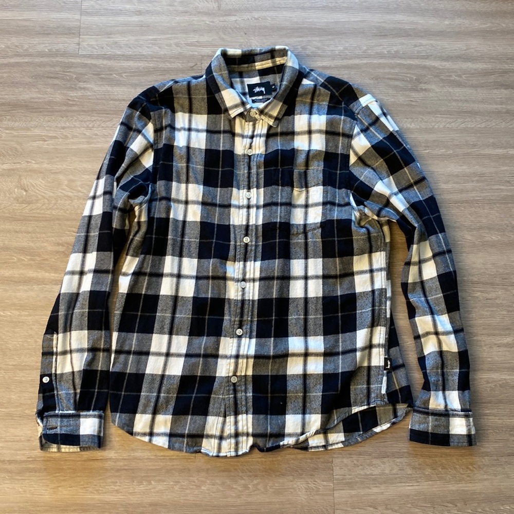 Stussy Black and White Flannel